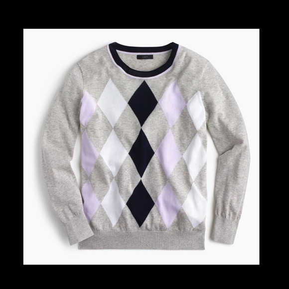 J. Crew Argyle sweater in summerweight cotton SZ S - Picture 1 of 5